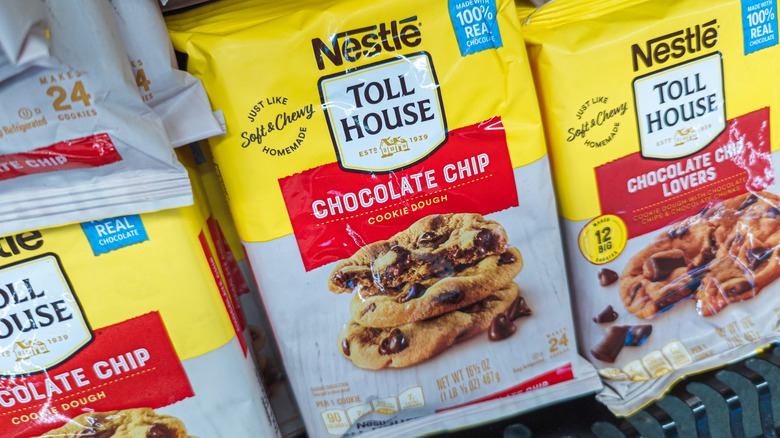 Packages of Toll House cookie dough
