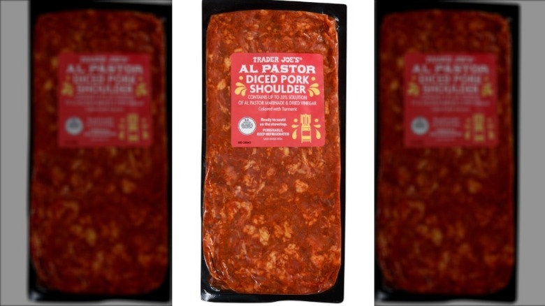 Package of Trader Joe's Al Pastor Diced Pork Shoulder