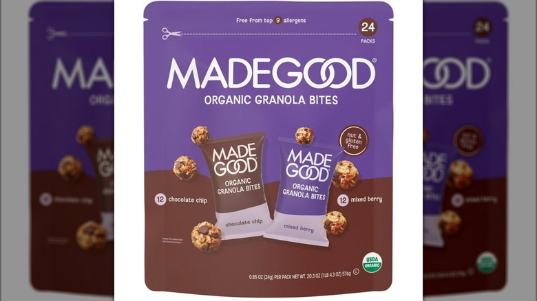 A 24-pack box of MadeGood Organic Granola Bites for Easter baskets