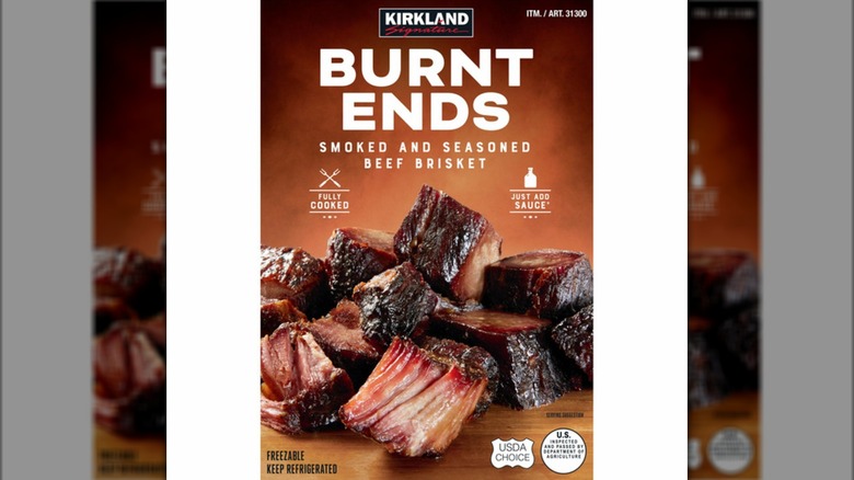A package of Kirkland brisket burnt ends