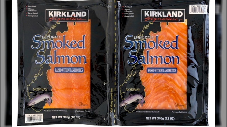 Double package of Kirkland Signature smoke salmon