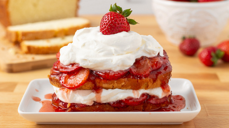 Plate of strawberry shortcake
