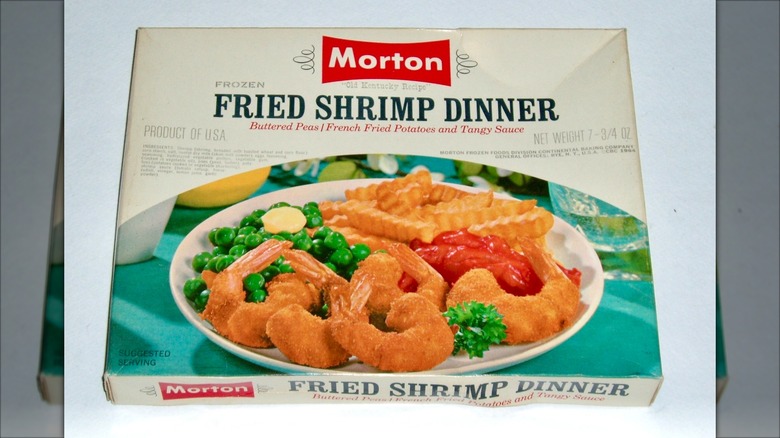 Box of Morton Frozen shrimp
