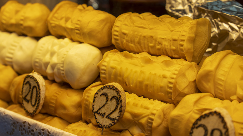 oscypek cheese in pile