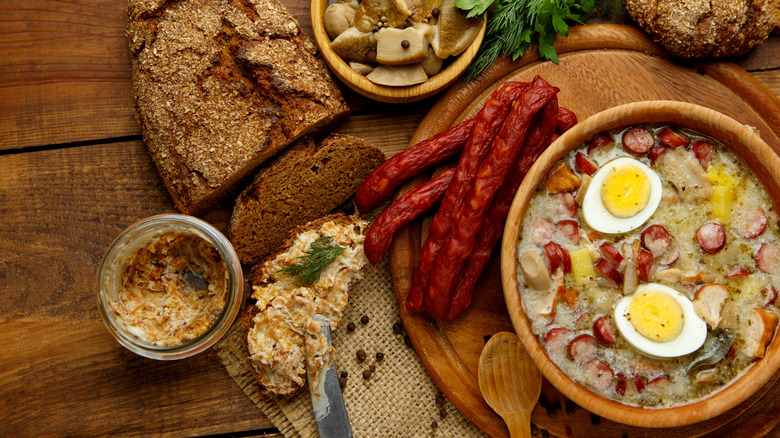 zurek with sausage and egg