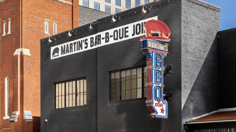 The exterior of a Martin's Bar-B-Que Joint restaurant