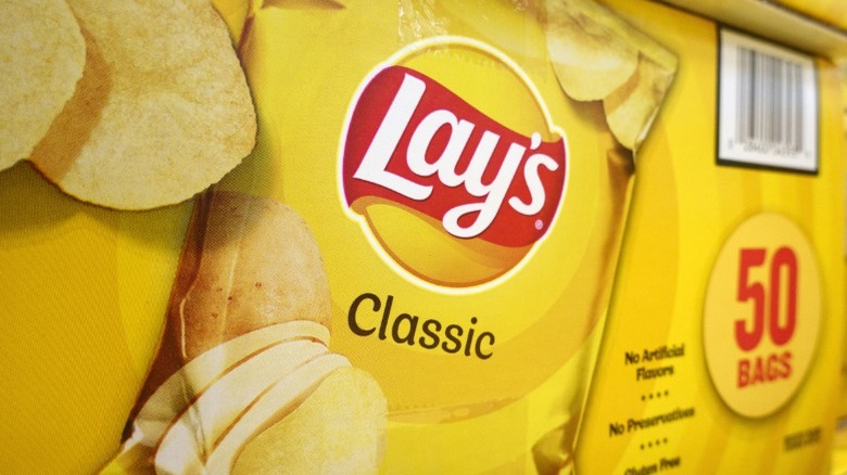 A value box of Lay's original potato chips.
