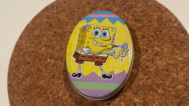 SpongeBob Squarepants Eggstra Sours on a cork board