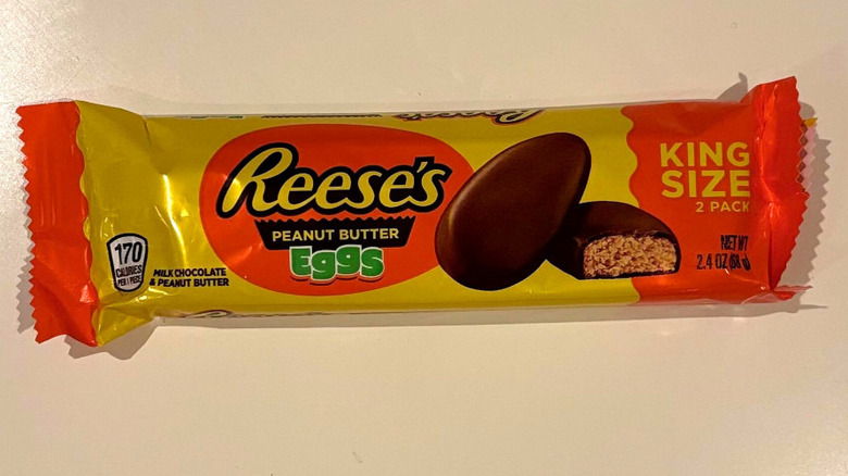 Reese's Peanut Butter Eggs against a plain background