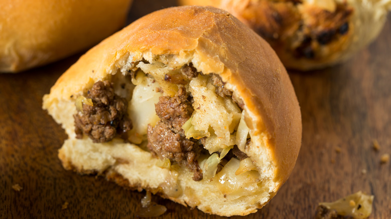 Runza filled with beef and cabbage