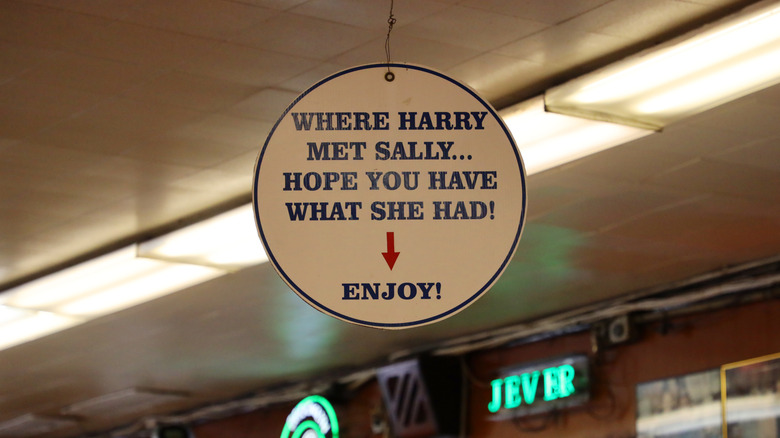 Sign to mark the spot where they filmed "When Harry Met Sally" at Katz's Delicatessen
