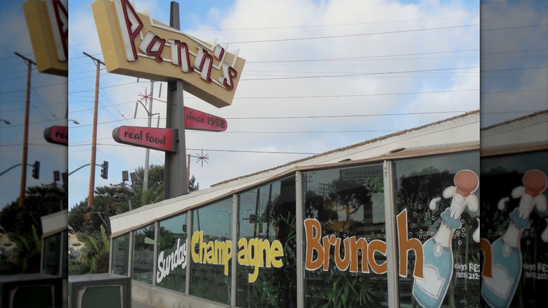 Windows and sign of Pann's Restaurant