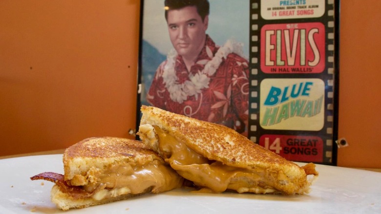 Fried Peanut Butter N Banana sandwich from The Arcade Restaurant with picture of Elvis