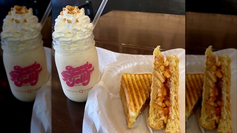 The Big Apple Sandwich and a shake from Peanut Butter & Jelly Deli