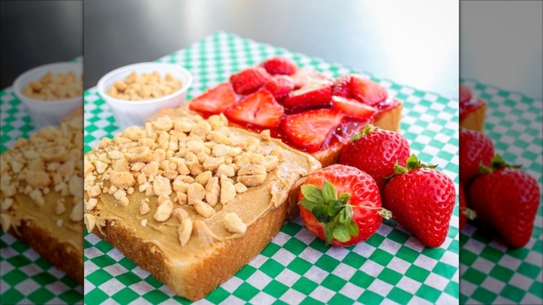 PB&J from G D Ritzy's with fresh strawberries and chopped nuts