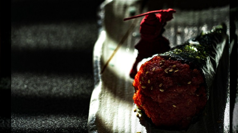 Spicy sushi hand roll at Bushido Japanese Restaurant