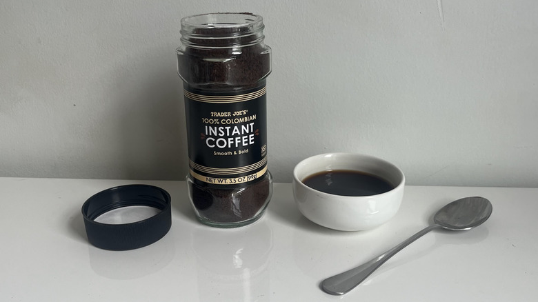 A jar of Trader Joe's instant coffee