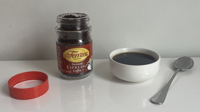 A jar of Ferrara instant coffee