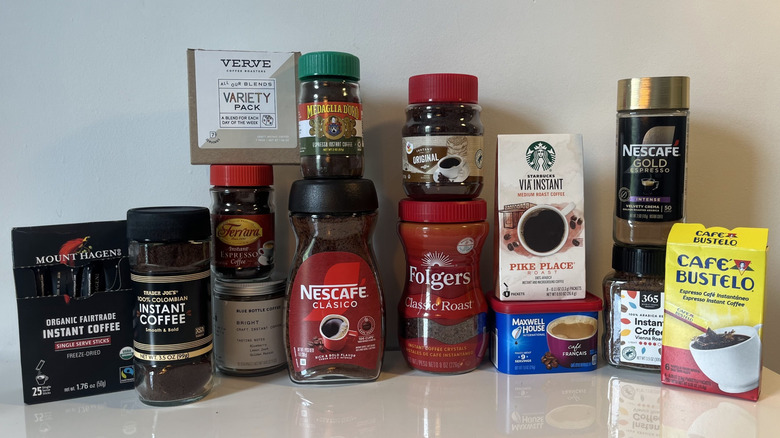 A variety of instant coffees