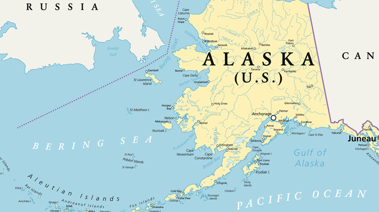 map of The Bering Sea