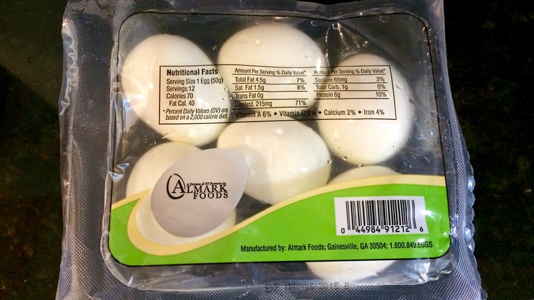 hard boiled eggs in a plastic packaging