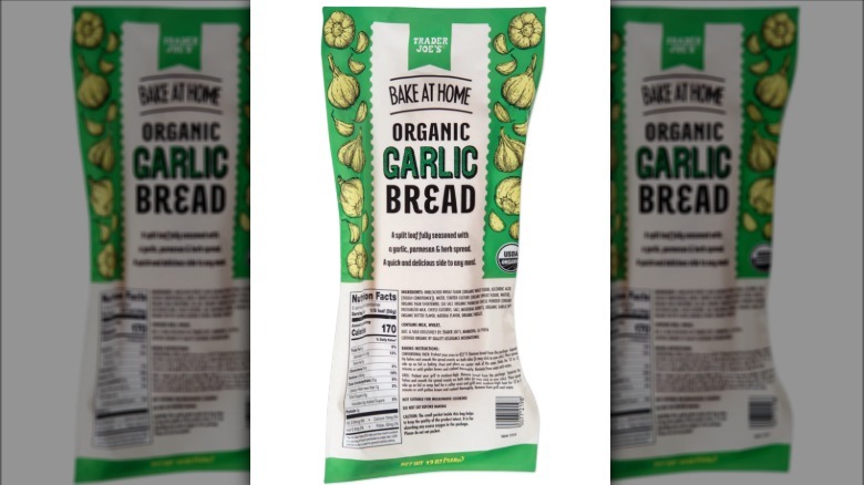 Package of Trader Joe's Organic Garlic Bread