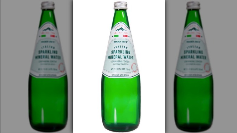 Bottle of Trader Joe's Italian Sparkling Mineral Water