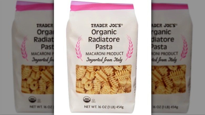 Bag of Trader Joe's Organic Radiatore Pasta