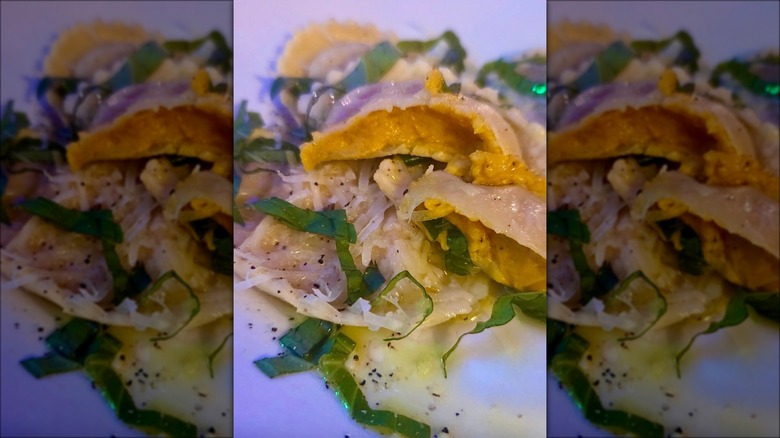 Boccis Peace and Pasta Pumpkin and Asiago Stuffed Ravioli 