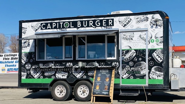 Exterior of a Capitol Burger food truck in Utah
