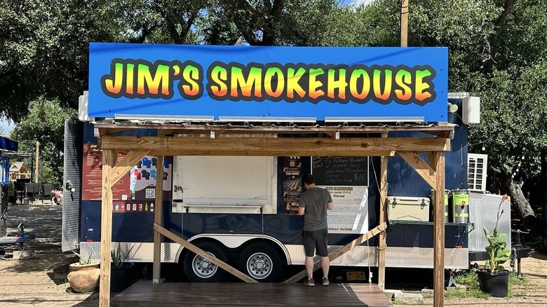 Exterior of Jim's Smokehouse BBQ in Austin, Texas