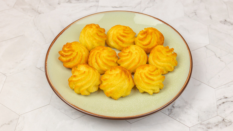Plate of Duchess potatoes