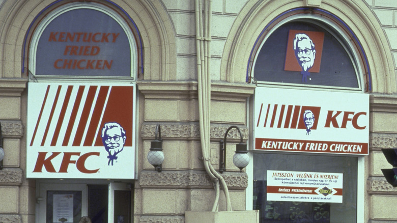 KFC logos on the side of a store