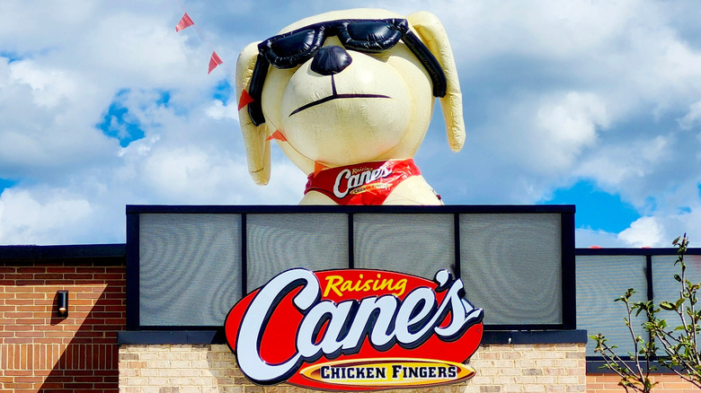 Exterior of a Raising Cane's, day