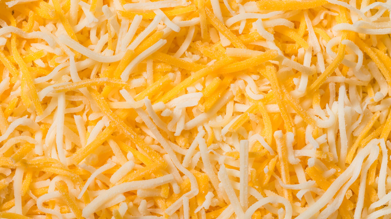 Close-up of shredded cheese