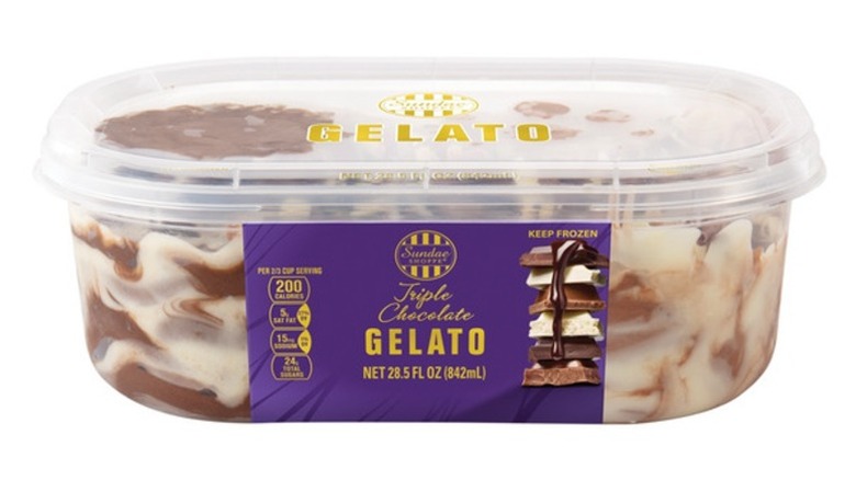tub of Sundae Shoppe Triple Chocolate Gelato