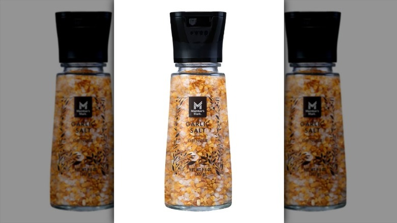 Member's Mark Garlic Salt Grinder on a white background.