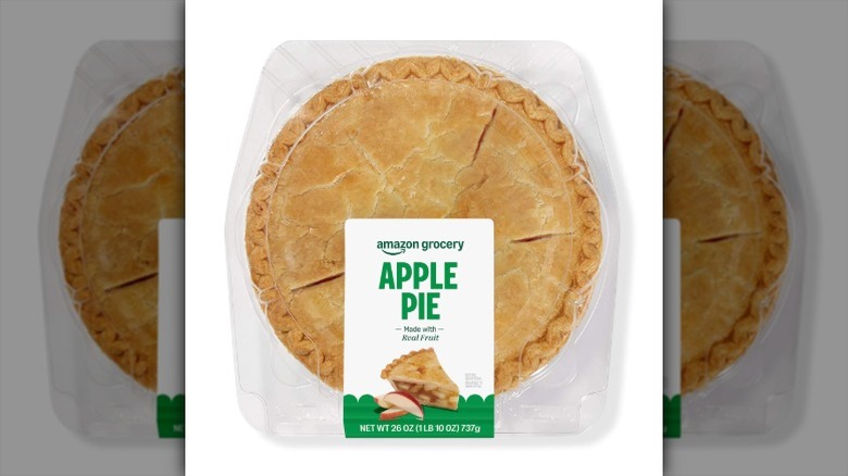 Amazon Grocery Apple Pie in clear plastic packaging