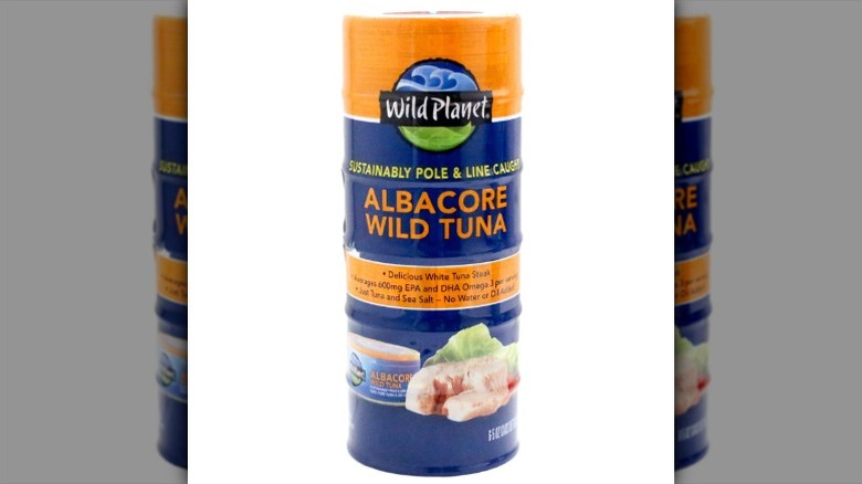 shrink-wrapped cans of Wild Planet Albacore Wild Tuna