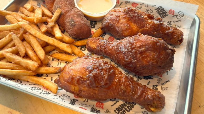 Chicken and fries from Bonchon
