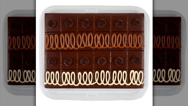 Member's Mark Gourmet Brownie Tray in clear plastic packaging on a white background.