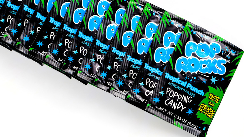 A row of Pop Rocks packets