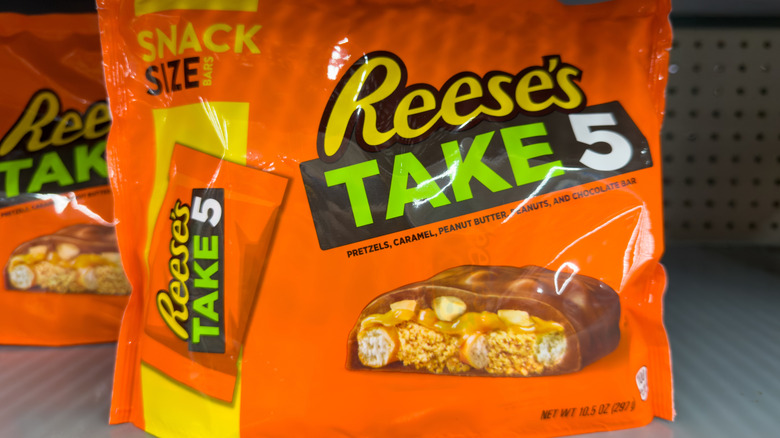 a bag of snack-sized Reese's Take 5 bars