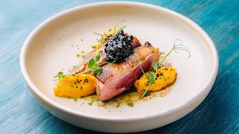 Duck on a plate