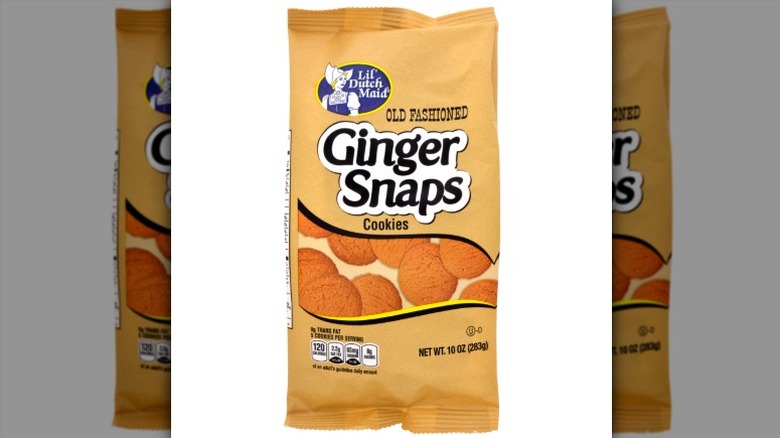 A bag of Lil' Dutch Maid Old Fashioned Ginger Snap on a white background.