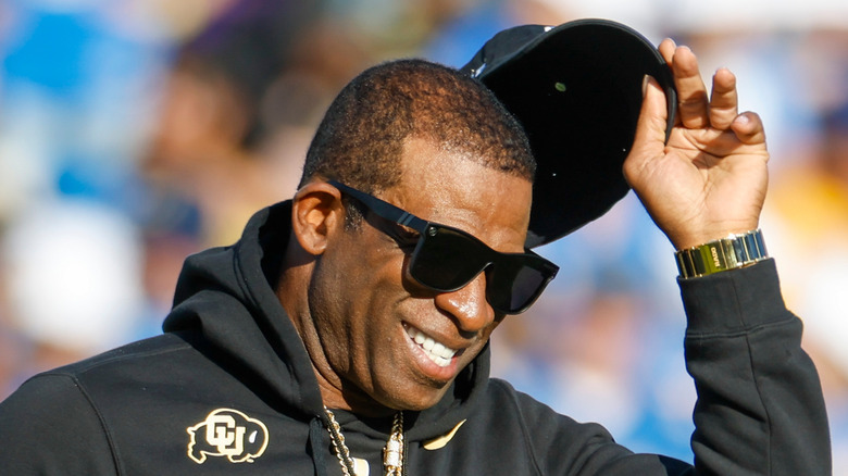 Deion Sanders coaching the Colorado Buffalos