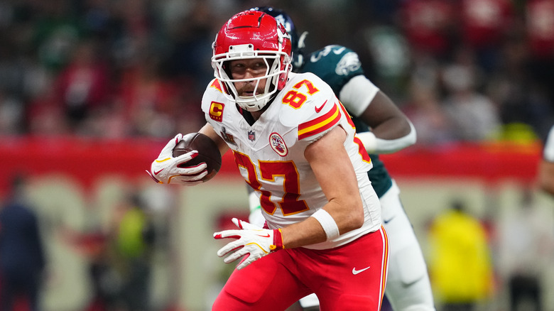 Travis Kelce playing for the Kansas City Chiefs