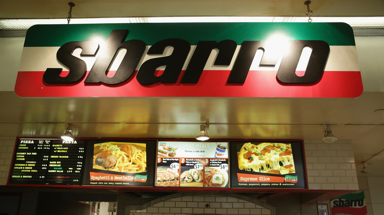 Sbarro sign at restaurant