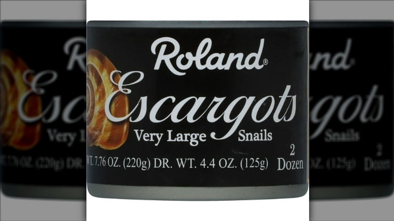 A can of Roland Escargots on a white background.