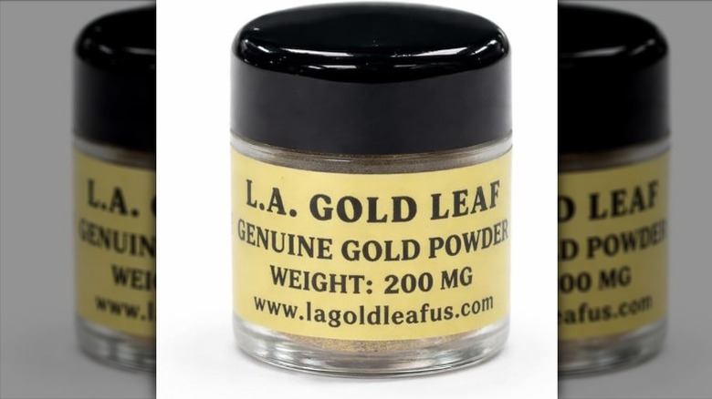 jar of L.A. Gold Leaf Genuine Gold Powder